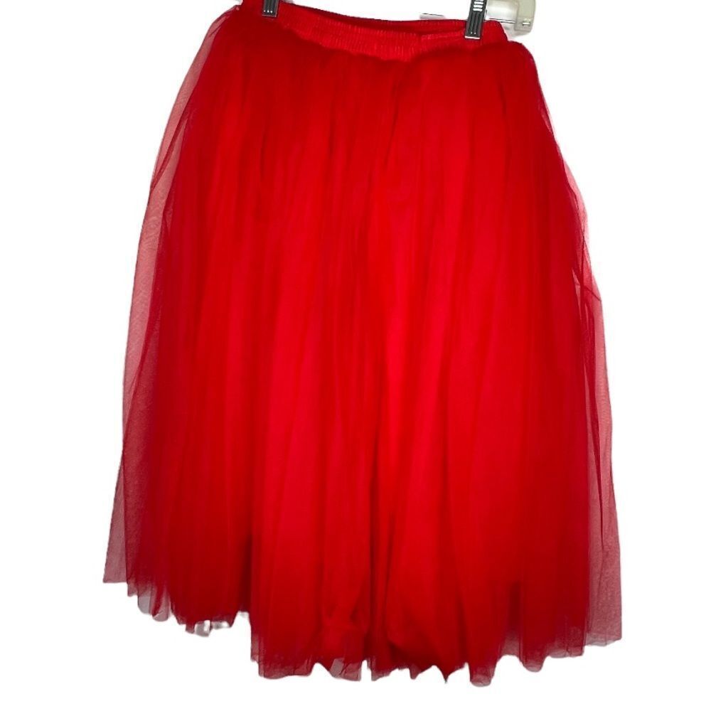 Long Red Tutu Skirt‎
